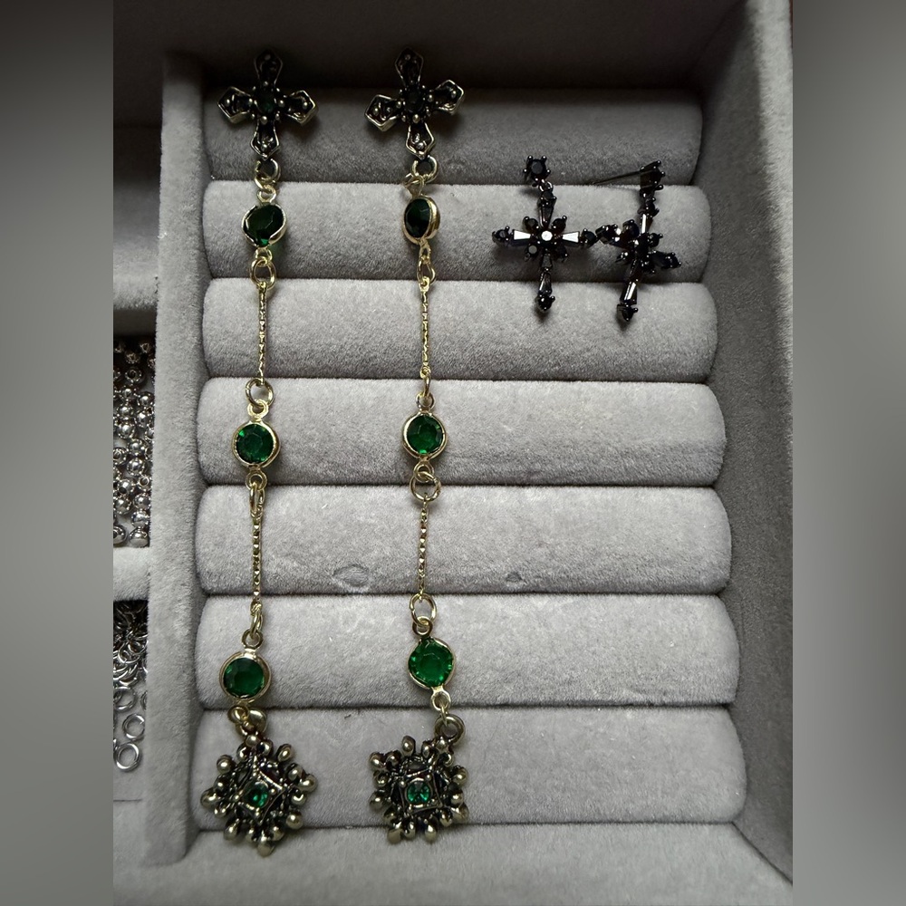 Gothic Cross Earring Set